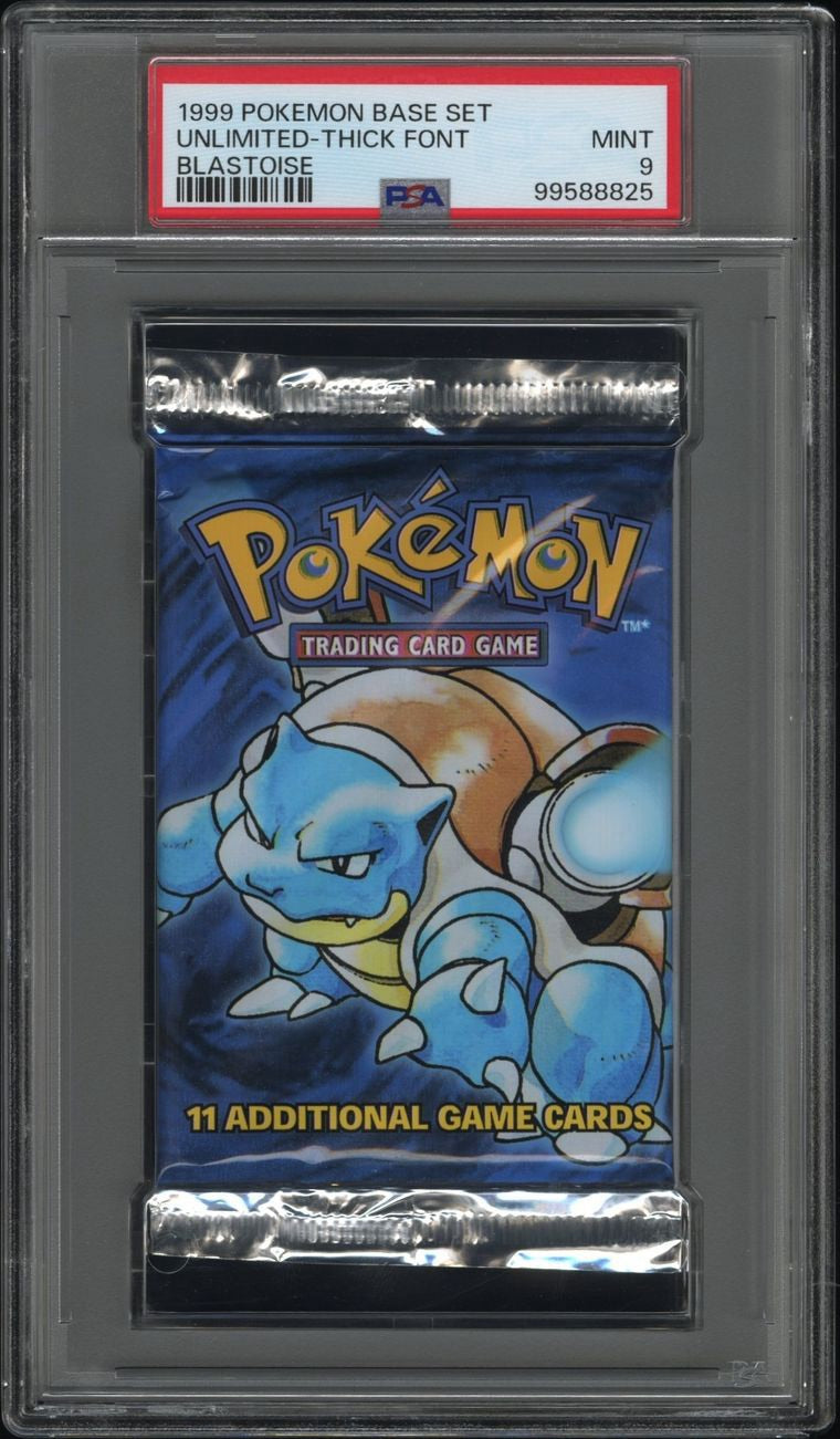 PSA 9 1999 POKEMON BASE SET UNLIMITED - THICK FONT BLASTOISE