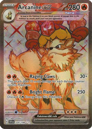 Arcanine ex - 224/198 224 - SV01 Scarlet & Violet Base Set Holofoil