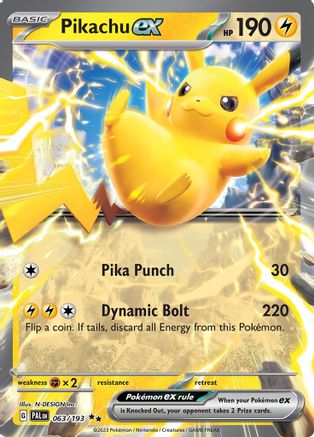 Pikachu ex 63 - SV02 Paldea Evolved Holofoil