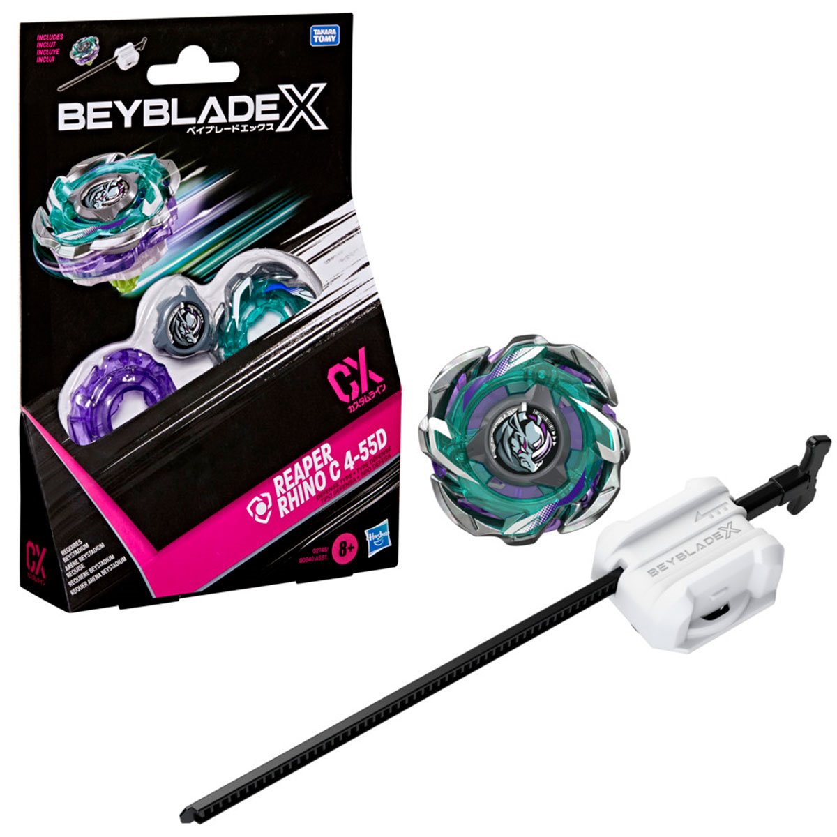 Hasbro Beyblade X Reaper Rhino C 4-55D CX Starter Pack — package contents