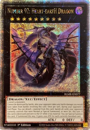 Number 92: Heart-eartH Dragon (Quarter Century Secret Rare) (BLMR-EN077) - Battles of Legend: Monstrous Revenge 1st Edition