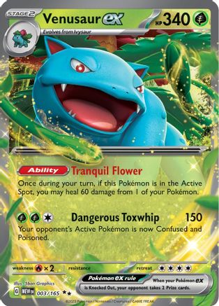 Venusaur ex 3 - SV Scarlet and Violet 151 Holofoil