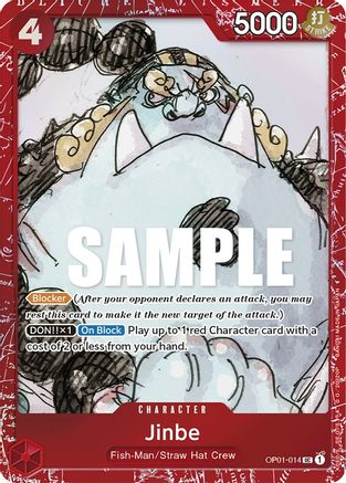 Jinbe (Premium Card Collection -ONE PIECE FILM RED Edition-) (OP01-014) - One Piece Promotion Cards Foil