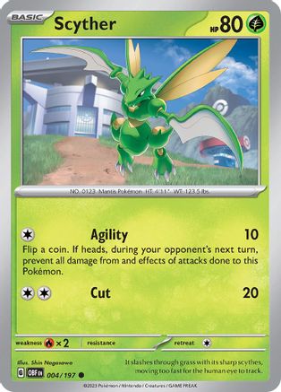 Scyther 4 - SV03 Obsidian Flames Reverse Holofoil