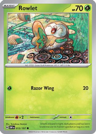 Rowlet 6 - SV03 Obsidian Flames Reverse Holofoil