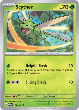 Scyther 123 - SV Scarlet and Violet 151 Reverse Holofoil