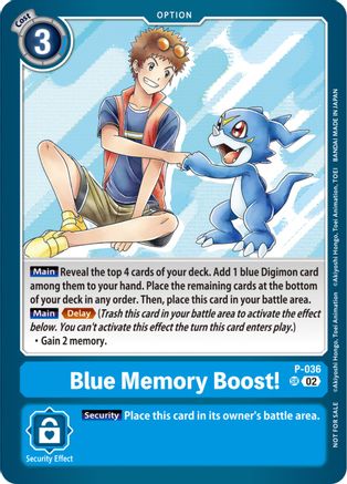 Blue Memory Boost! (NYCC 2023 Demo Deck) (P-036) - Digimon Promotion Cards