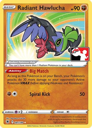 Radiant Hawlucha - Prize Pack Series Cards Holofoil