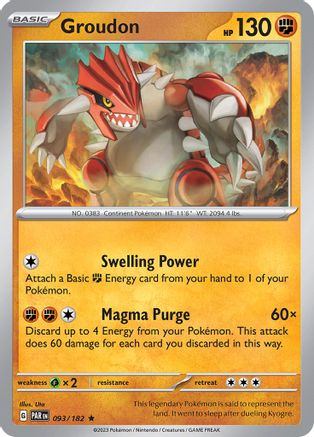 Groudon - 093/182 93 - SV04 Paradox Rift Holofoil