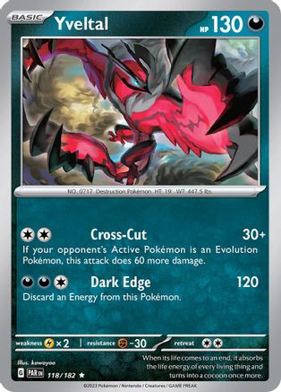 Yveltal - 118/182 118 - SV04 Paradox Rift Holofoil