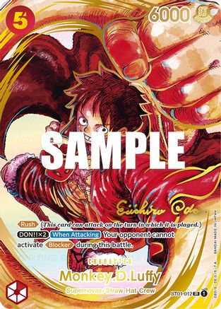 Monkey.D.Luffy (012) (Alternate Art) (Gold-Stamped Signature) (ST01-012) - Awakening of the New Era Foil