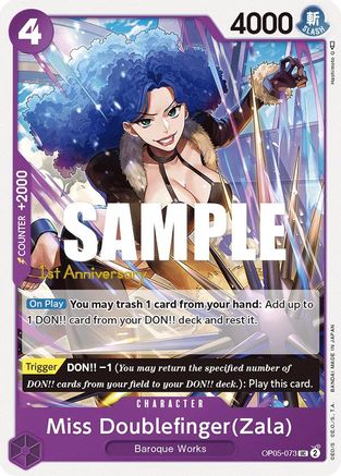 Miss Doublefinger(Zala) (OP05-073) - Awakening of the New Era: 1st Anniversary Tournament Cards