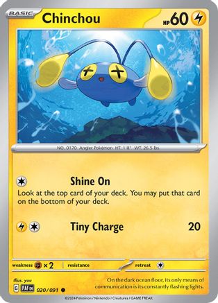 Chinchou 20 - SV Paldean Fates Reverse Holofoil