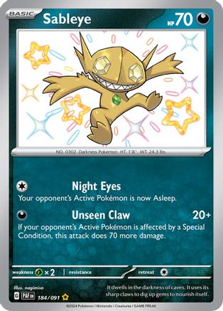 Sableye 184 - SV Paldean Fates Holofoil