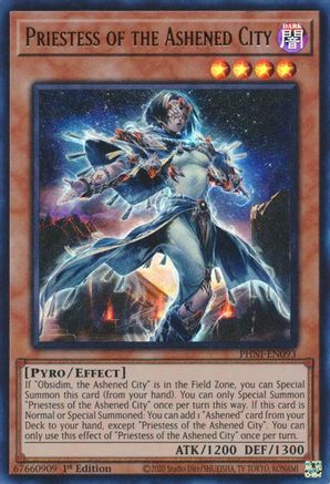 Priestess of the Ashened City (PHNI-EN093) - Phantom Nightmare 1st Edition