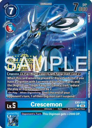 Crescemon (2024 Regionals Champion) (EX5-020) - Animal Colosseum