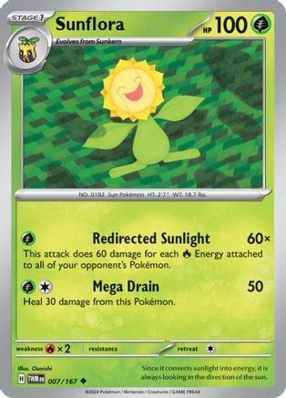 Sunflora - 007/167 7 - SV06 Twilight Masquerade Reverse Holofoil