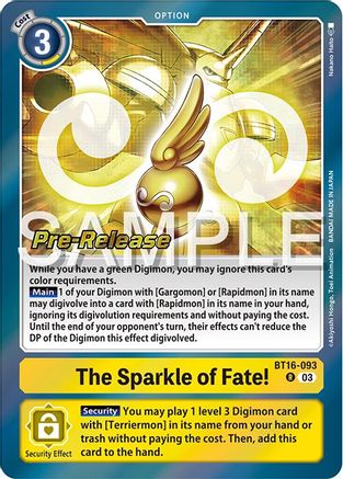 The Sparkle of Fate! (BT16-093) - Beginning Observer Pre-Release Cards Foil