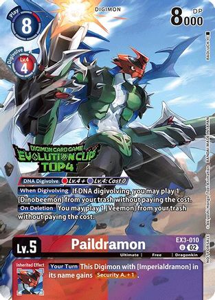 Paildramon (2024 Evolution Cup Top 4) (EX3-010) - Draconic Roar Foil