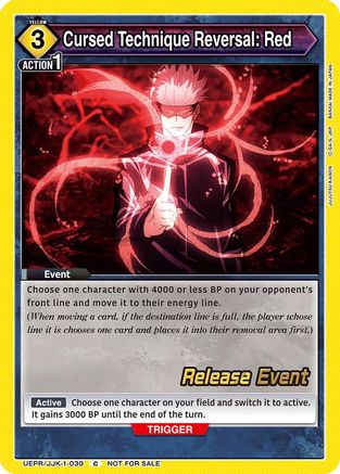 Cursed Technique Reversal: Red (UEPR/JJK-1-030) - Jujutsu Kaisen Release Event Cards