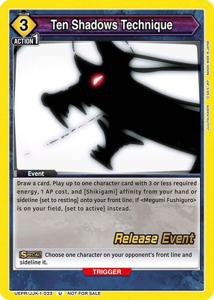 Ten Shadows Technique (UEPR/JJK-1-033) - Jujutsu Kaisen Release Event Cards