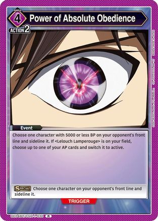 Power of Absolute Obedience (UE04BT/CGH-1-030) - Code Geass Lelouch of the Rebellion Foil