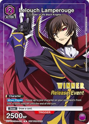 Lelouch Lamperouge (Release Event Winner) (UEPR/CGH-1-016) - Code Geass Lelouch of the Rebellion Release Event Cards Foil