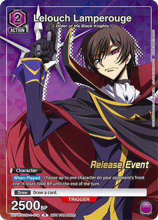 Lelouch Lamperouge (Release Event Participation) (UEPR/CGH-1-016) - Code Geass Lelouch of the Rebellion Release Event Cards