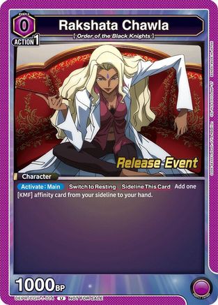 Rakshata Chawla (014) (UEPR/CGH-1-014) - Code Geass Lelouch of the Rebellion Release Event Cards