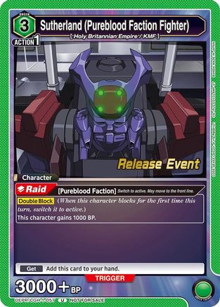 Sutherland (Pureblood Faction Fighter) (UEPR/CGH-1-057) - Code Geass Lelouch of the Rebellion Release Event Cards