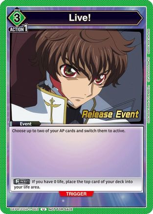 Live! (UEPR/CGH-1-062) - Code Geass Lelouch of the Rebellion Release Event Cards