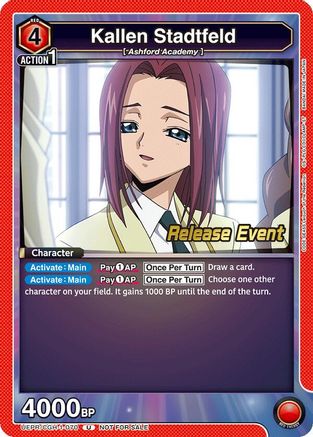 Kallen Stadtfeld (070) (UEPR/CGH-1-070) - Code Geass Lelouch of the Rebellion Release Event Cards