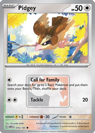 Pidgey - 016/165 (League Promo) 16 - League & Championship Cards Reverse Holofoil