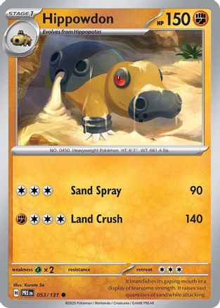 Hippowdon 53 - SV Prismatic Evolutions Reverse Holofoil