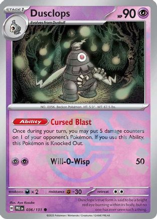 Dusclops (Master Ball Pattern) 36 - SV Prismatic Evolutions Holofoil