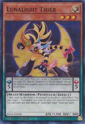 Lunalight Tiger (RA04-EN020) - Quarter Century Stampede 1st Edition
