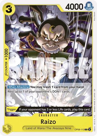 Raizo (Reprint) (OP06-112) - Starter Deck 28: GREEN/YELLOW Yamato
