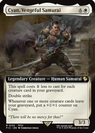 Cyan, Vengeful Samurai (Extended Art) (FIC-132) [Commander: FINAL FANTASY]