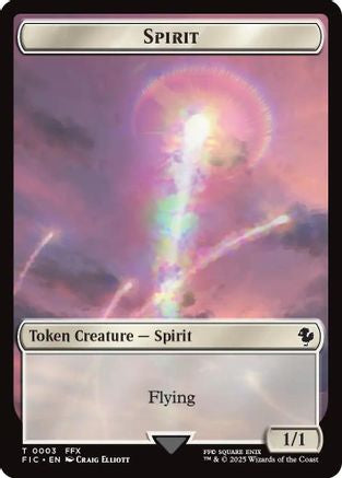 Spirit // Hero (0027) Double-Sided Token (Surge Foil) (FIC-3 // 27) [Commander: FINAL FANTASY] Foil