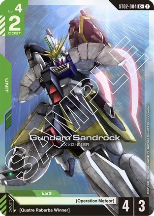 Gundam Sandrock (C+) (ST02-004) - Starter Deck 02 Wings of Advance Holofoil