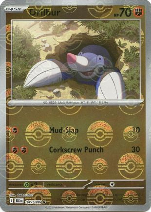 Drilbur (Poke Ball Pattern) 45 - SV Black Bolt Holofoil