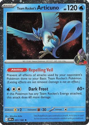 Team Rocket's Articuno - 051/182 (Cosmos Holo) 51 - Miscellaneous Cards & Products Holofoil