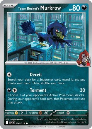 Team Rocket's Murkrow 126 - ME Ascended Heroes Reverse Holofoil