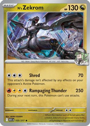 N's Zekrom 155 - ME Ascended Heroes Holofoil