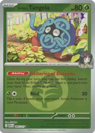 Erika's Tangela - 007/217 (Energy Symbol Pattern) 7 - ME Ascended Heroes Reverse Holofoil