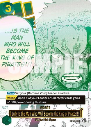 Luffy Is the Man Who Will Become the King of Pirates!!! (Japanese Version 3rd Anniversary Set) (OP12-039) - One Piece Promotion Cards Foil