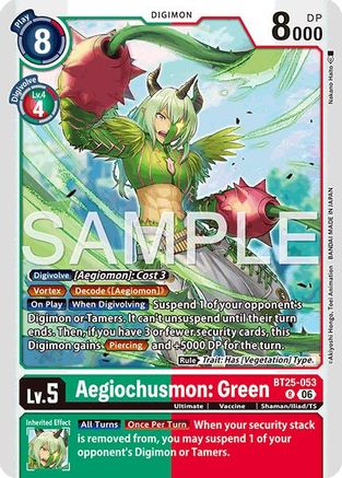 Aegiochusmon: Green (BT25-053) - Dual Revolution Foil