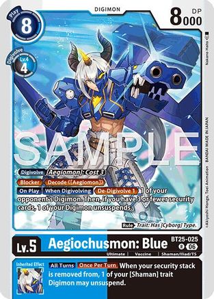 Aegiochusmon: Blue (BT25-025) - Dual Revolution Foil