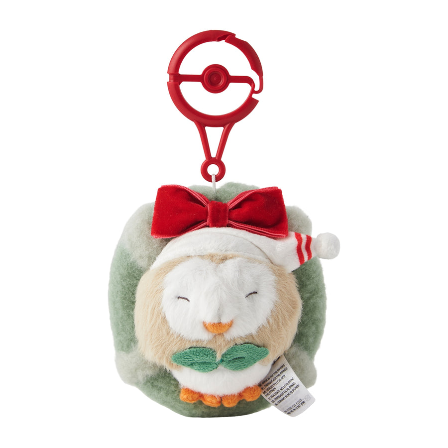 Holiday Blessing Rowlet Plushie Keychain (Pokemon Center Japan)