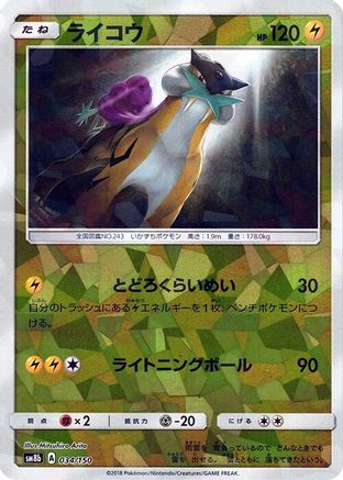 [JP] Raikou (Mirror Holofoil) (034/150) - SM8b GX Ultra Shiny Holofoil
